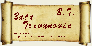 Bata Trivunović vizit kartica